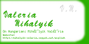 valeria mihalyik business card